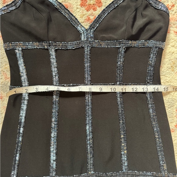 Basix Black Label Fringe and Beaded Mini Dress, size 6 - Picture 7 of 11